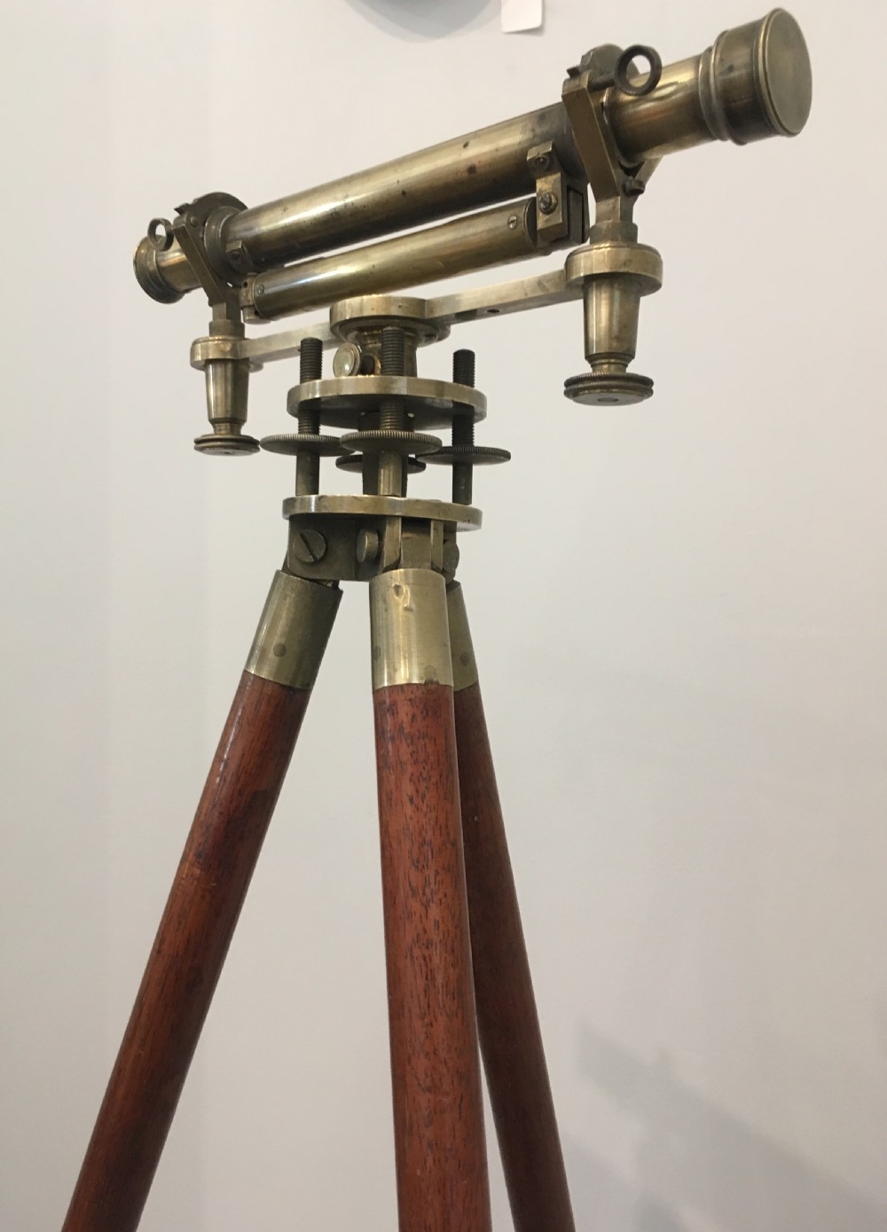 Antique Wye Surveyor's Level on Original Tripod with Box View III