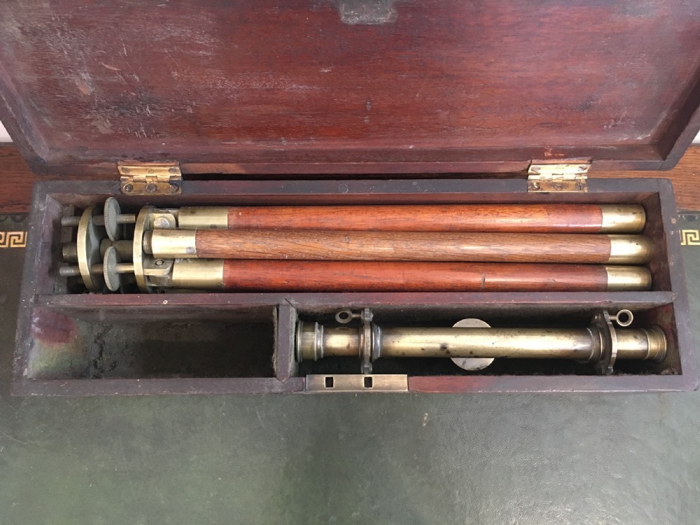 Antique Wye Surveyor's Level on Original Tripod with Box View X
