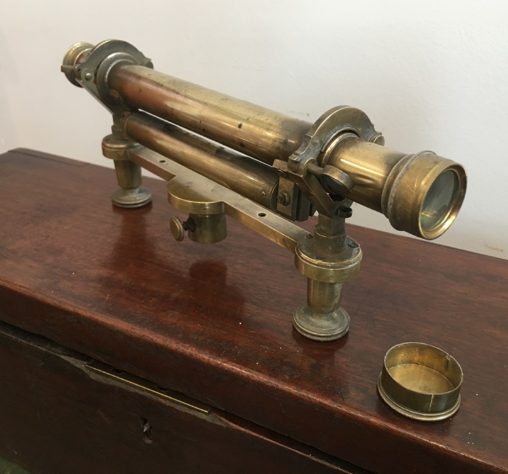 Antique Wye Surveyor's Level on Original Tripod with Box View XIII
