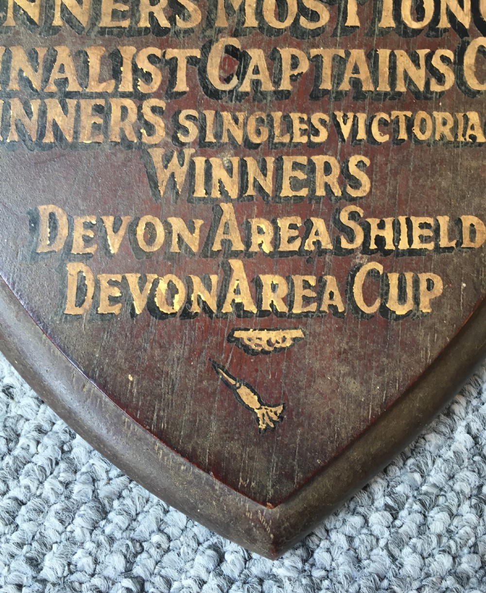 Antique 1870 Commemorative Darts Trophy Wooden Shield  View VI