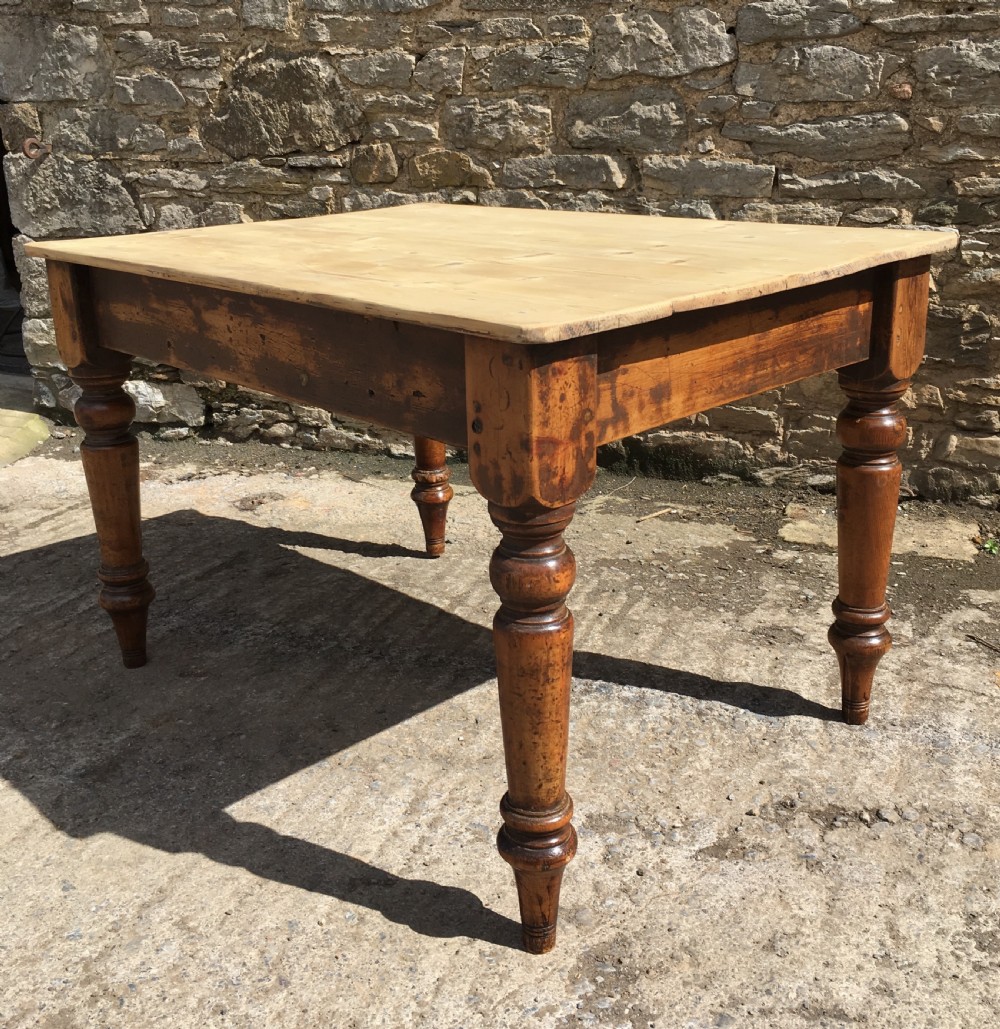 Antique Victorian Pine Scrub Top Table  View V