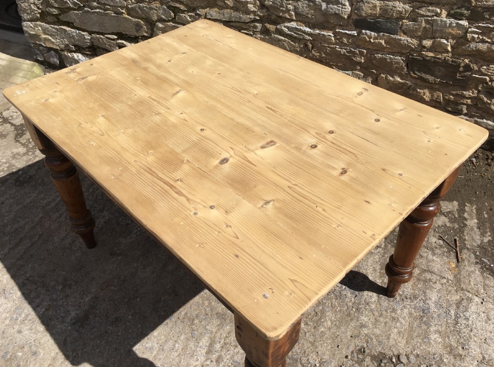 Antique Victorian Pine Scrub Top Table  View VI