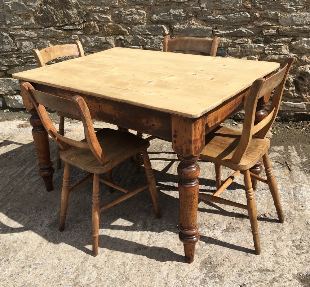 Antique Victorian Pine Scrub Top Table  View VII