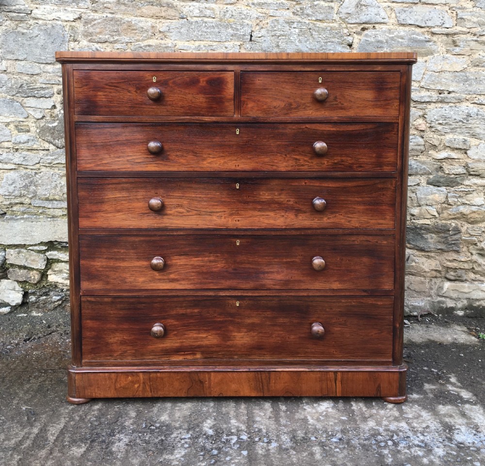 Large Antique Victorian Rosewood Chest of Drawers