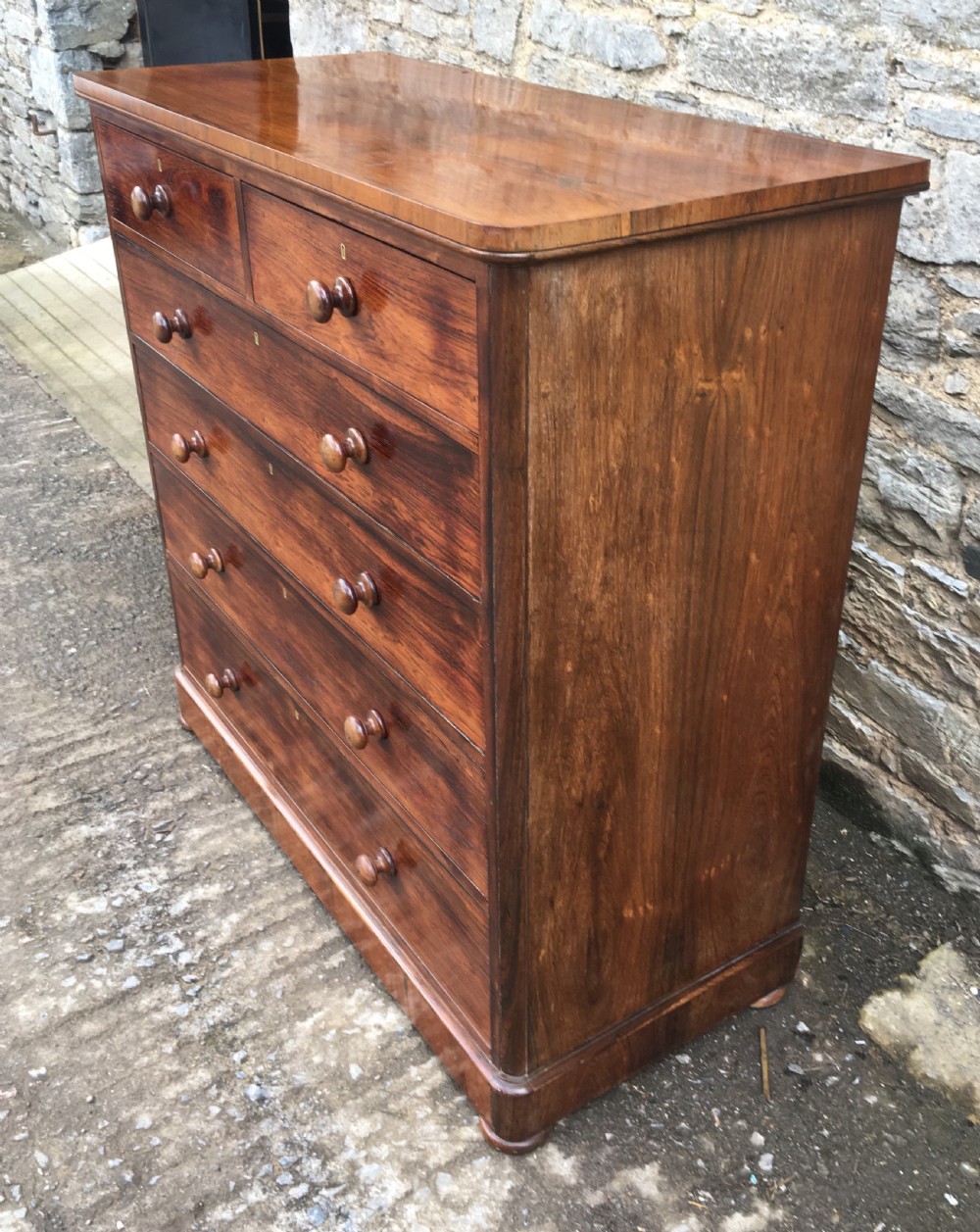 Large Antique Victorian Rosewood Chest of Drawers View IX