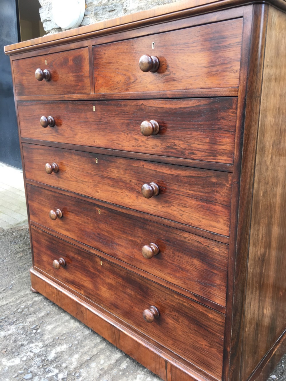 Large Antique Victorian Rosewood Chest of Drawers View XIII