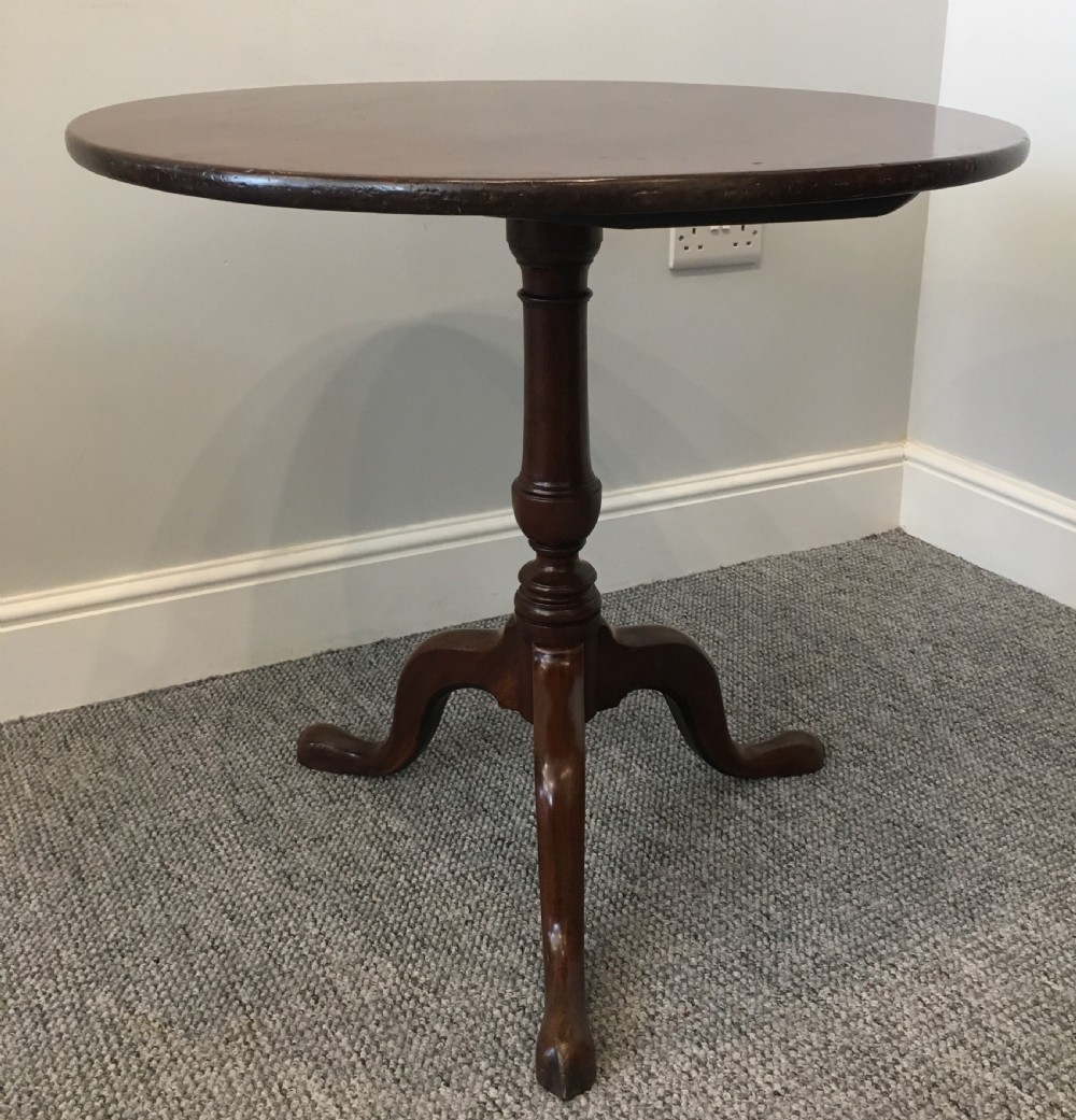 Antique Georgian George III Mahogany Tilt Top Occasional Table View VI