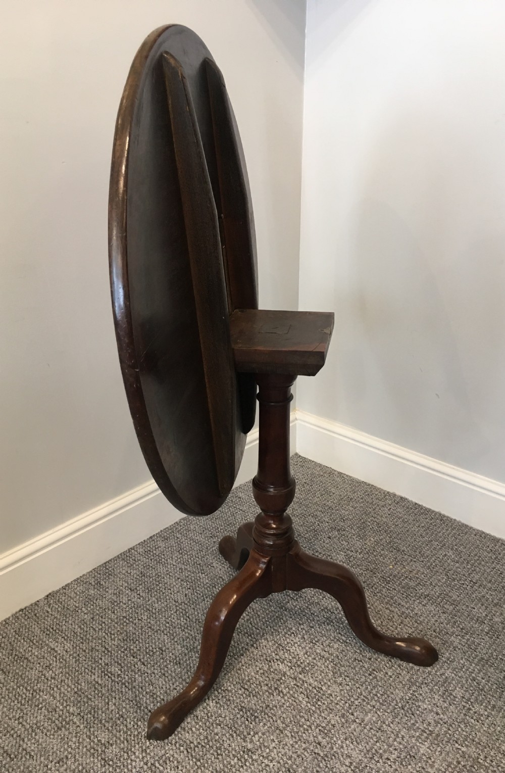 Antique Georgian George III Mahogany Tilt Top Occasional Table View VIII