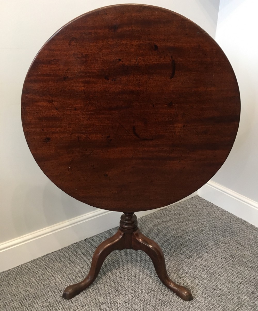 Antique Georgian George III Mahogany Tilt Top Occasional Table View IX