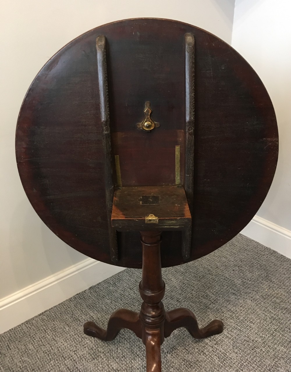 Antique Georgian George III Mahogany Tilt Top Occasional Table View X