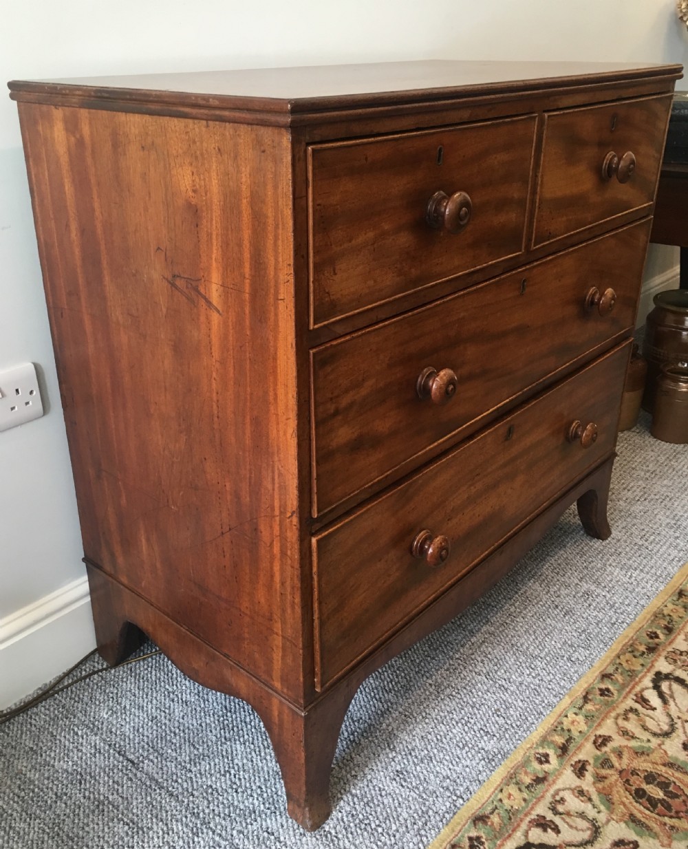 Small Antique Georgian Mahogany Chest of Drawers View III