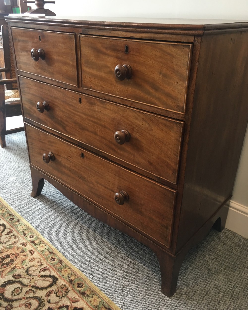 Small Antique Georgian Mahogany Chest of Drawers View VI