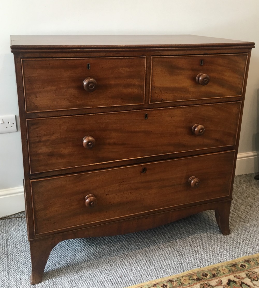 Small Antique Georgian Mahogany Chest of Drawers View VII
