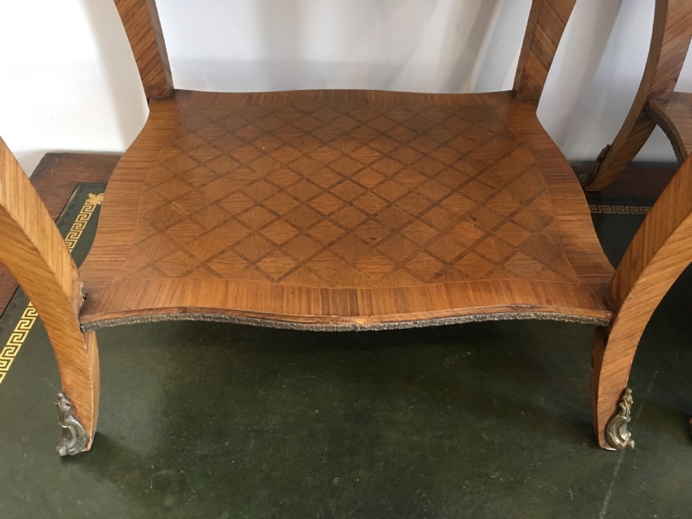 Pair of French Kingwood Parquetry Low Bedside Tables View V