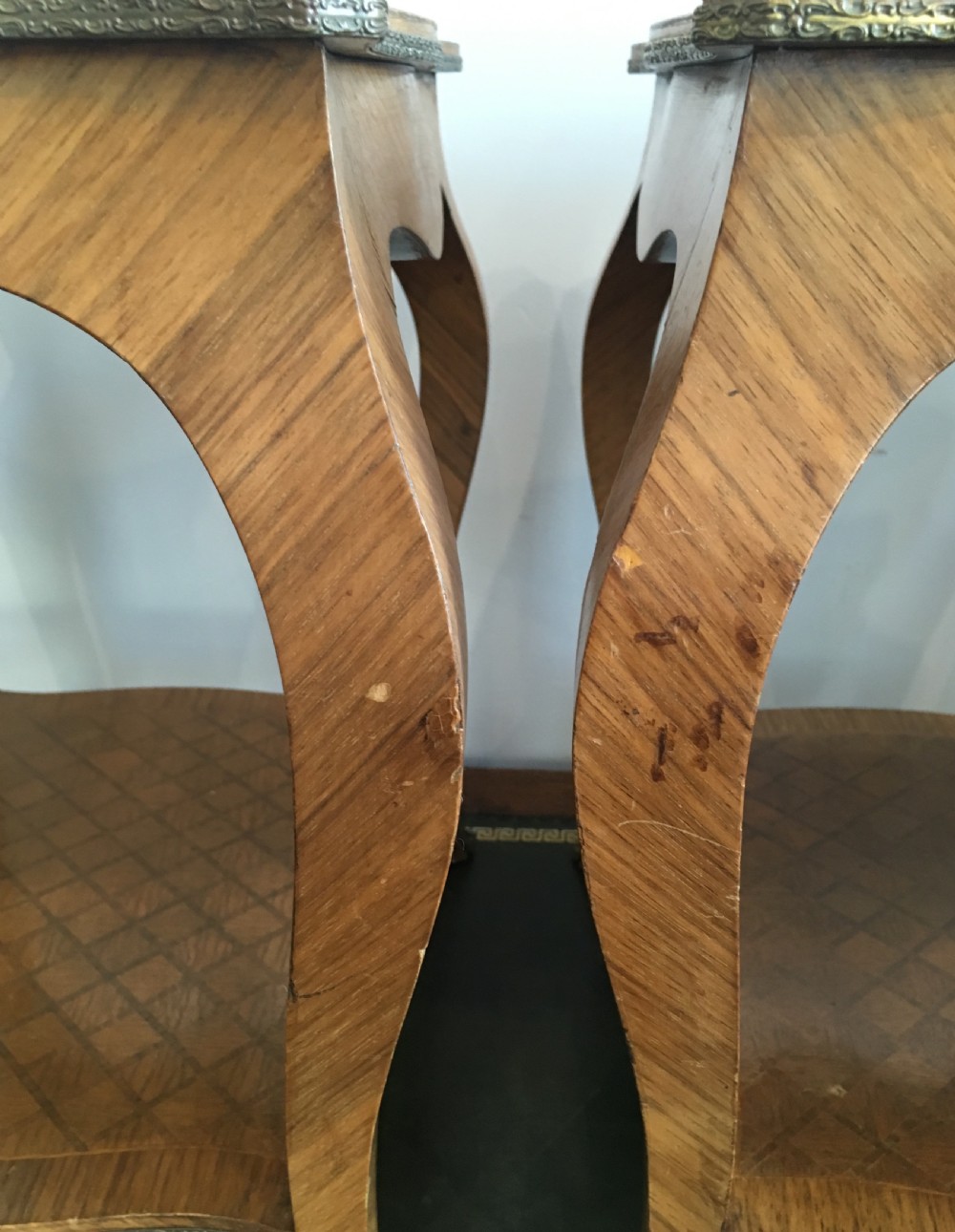 Pair of French Kingwood Parquetry Low Bedside Tables View XVI