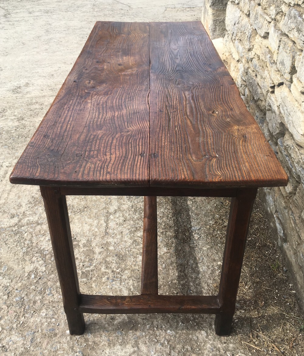 Antique French Farmhouse Elm Dining Table View VI