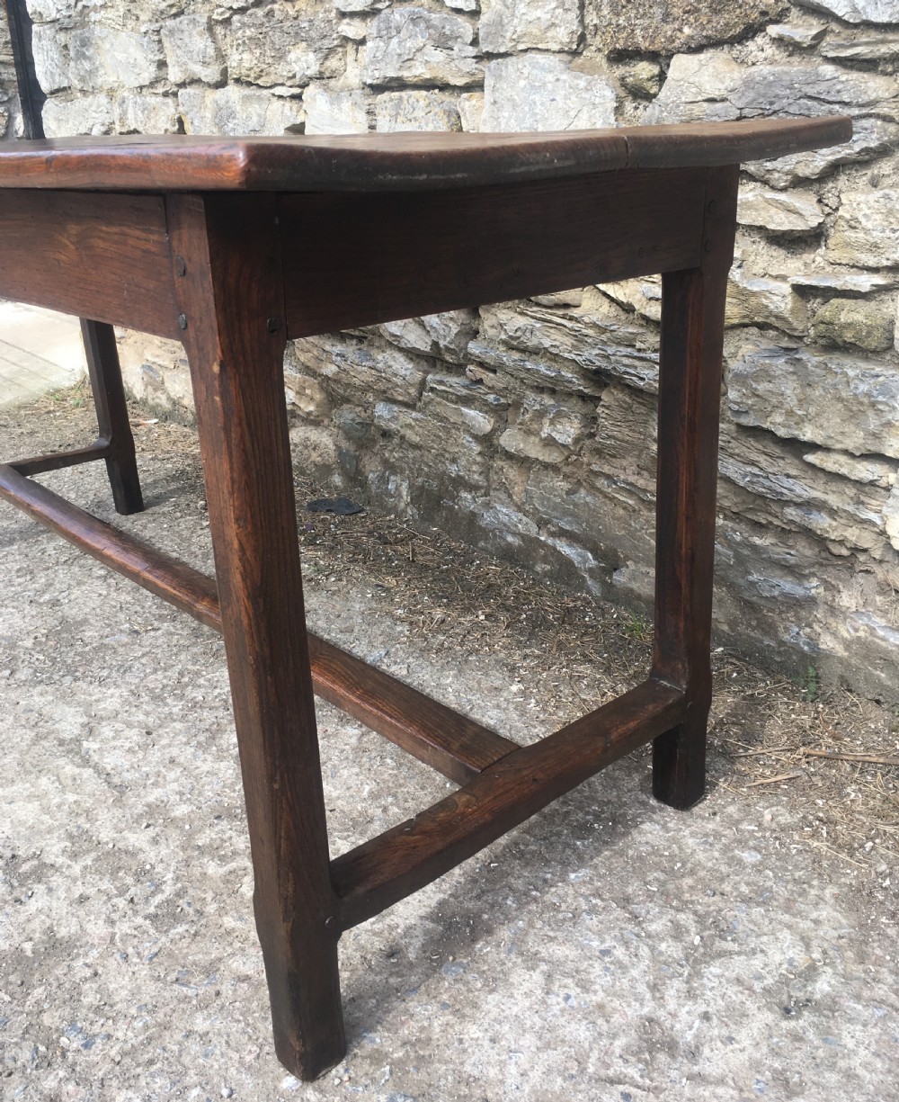 Antique French Farmhouse Elm Dining Table View XI