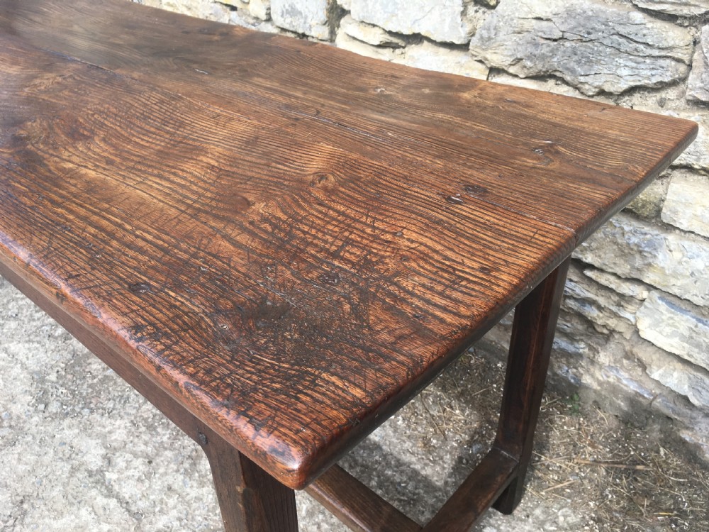 Antique French Farmhouse Elm Dining Table View XIII