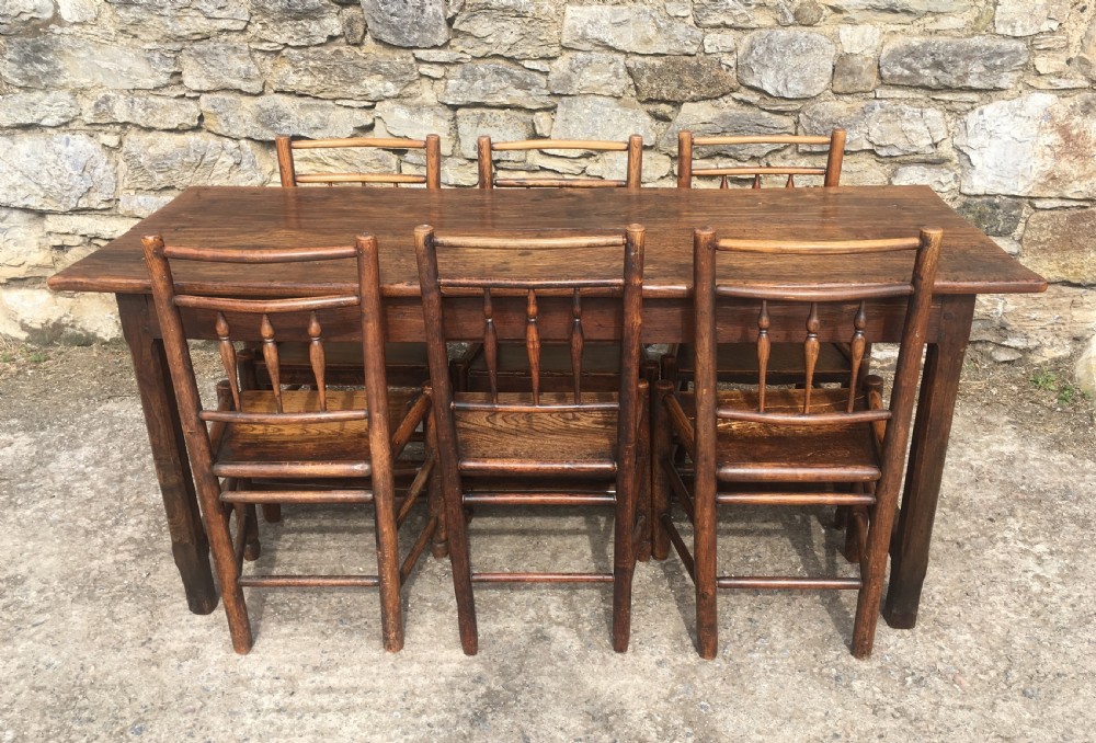 Antique French Farmhouse Elm Dining Table View XIV