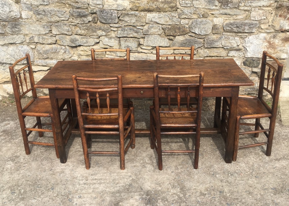 Antique French Farmhouse Elm Dining Table View XVI