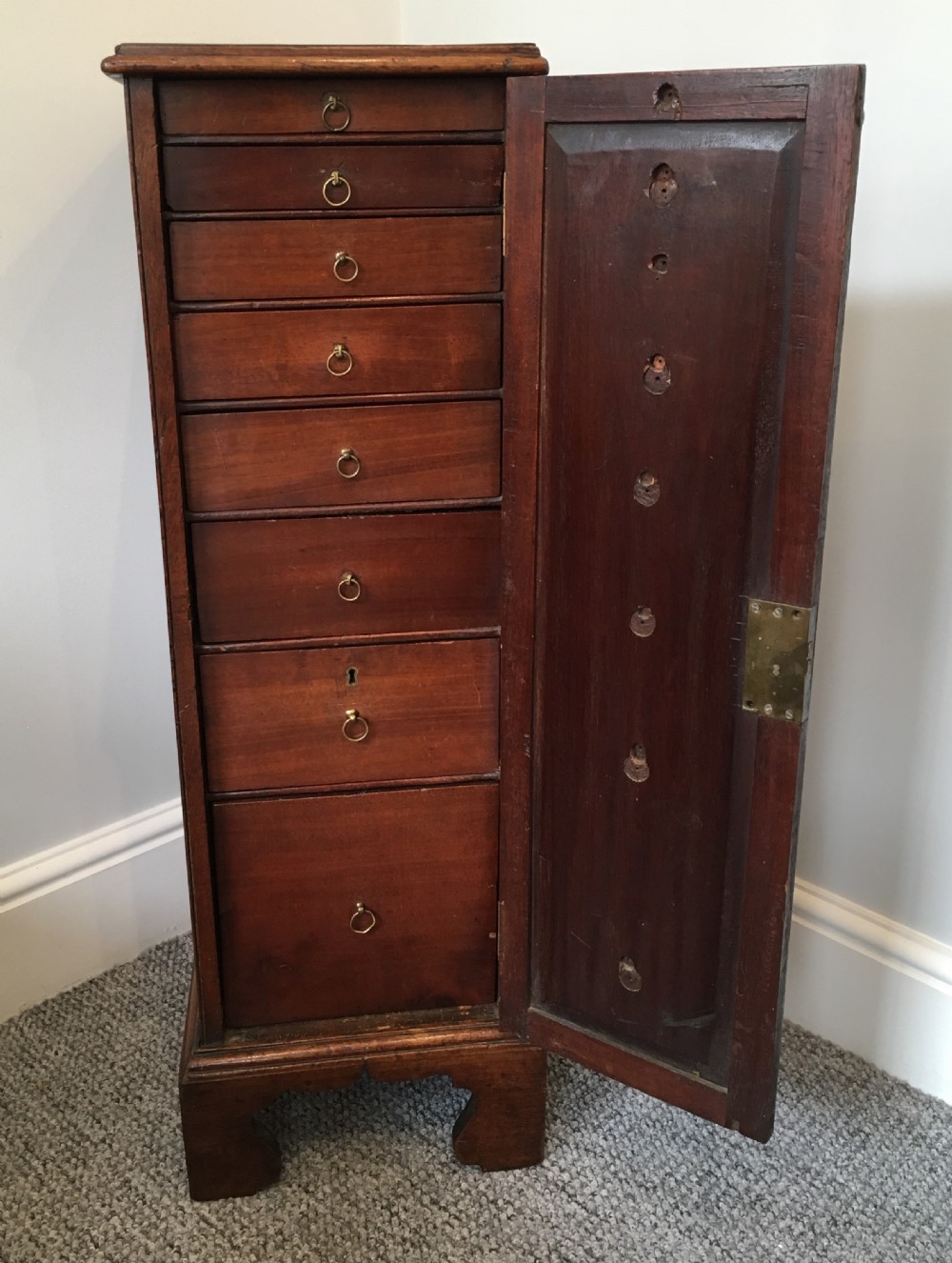 Antique Georgian Tall Mahogany Collectors Cabinet