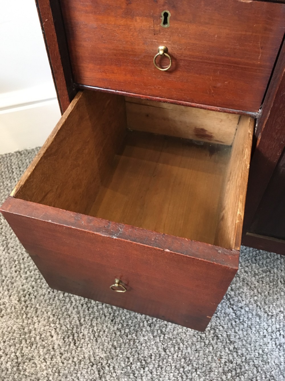 Antique Georgian Tall Mahogany Collectors Cabinet View X