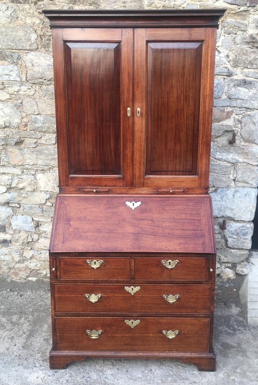 Antique Georgian Mahogany Bureau Bookcase