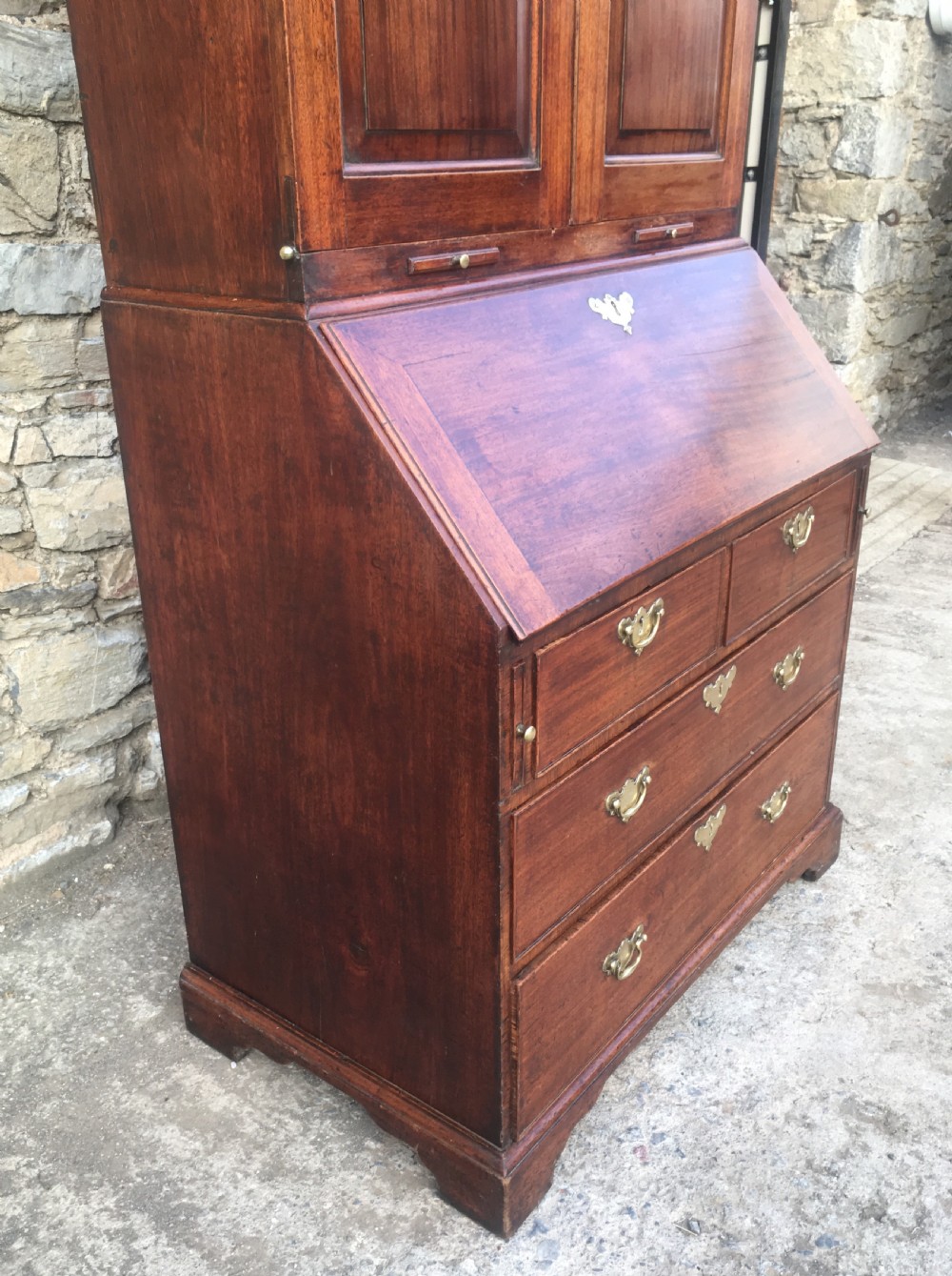 Antique Georgian Mahogany Bureau Bookcase View III