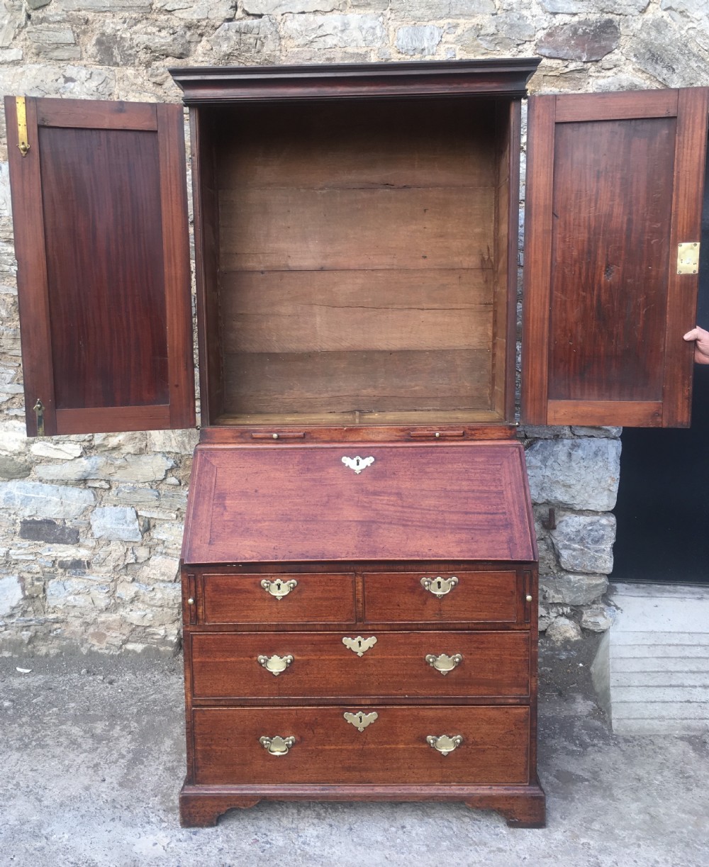 Antique Georgian Mahogany Bureau Bookcase View VII