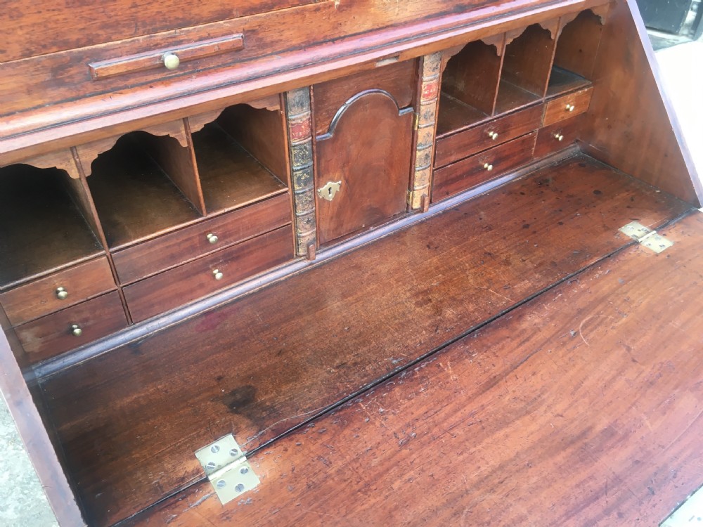 Antique Georgian Mahogany Bureau Bookcase View IX