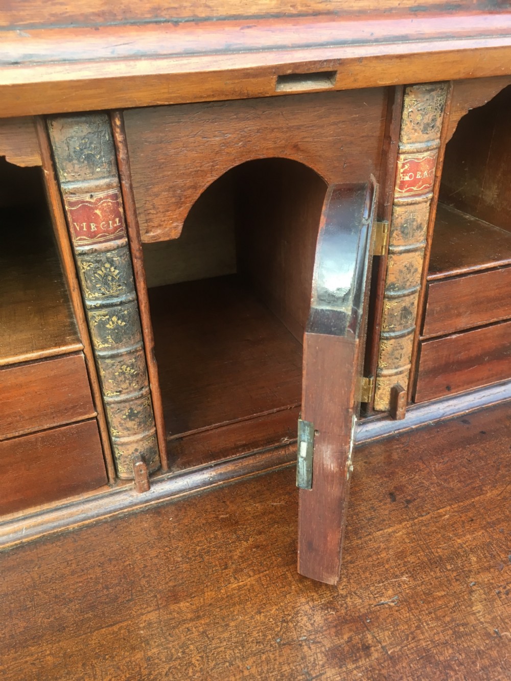 Antique Georgian Mahogany Bureau Bookcase View XI
