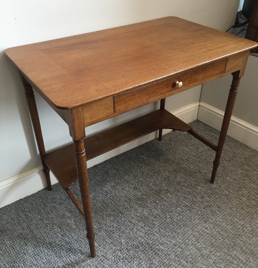 Antique Mahogany Side Table with Drawer View IV
