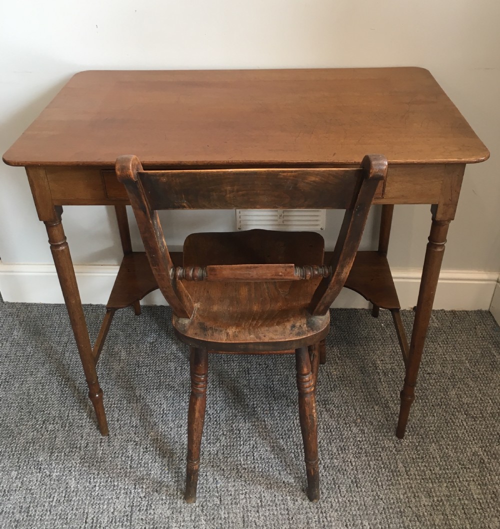 Antique Mahogany Side Table with Drawer View IX