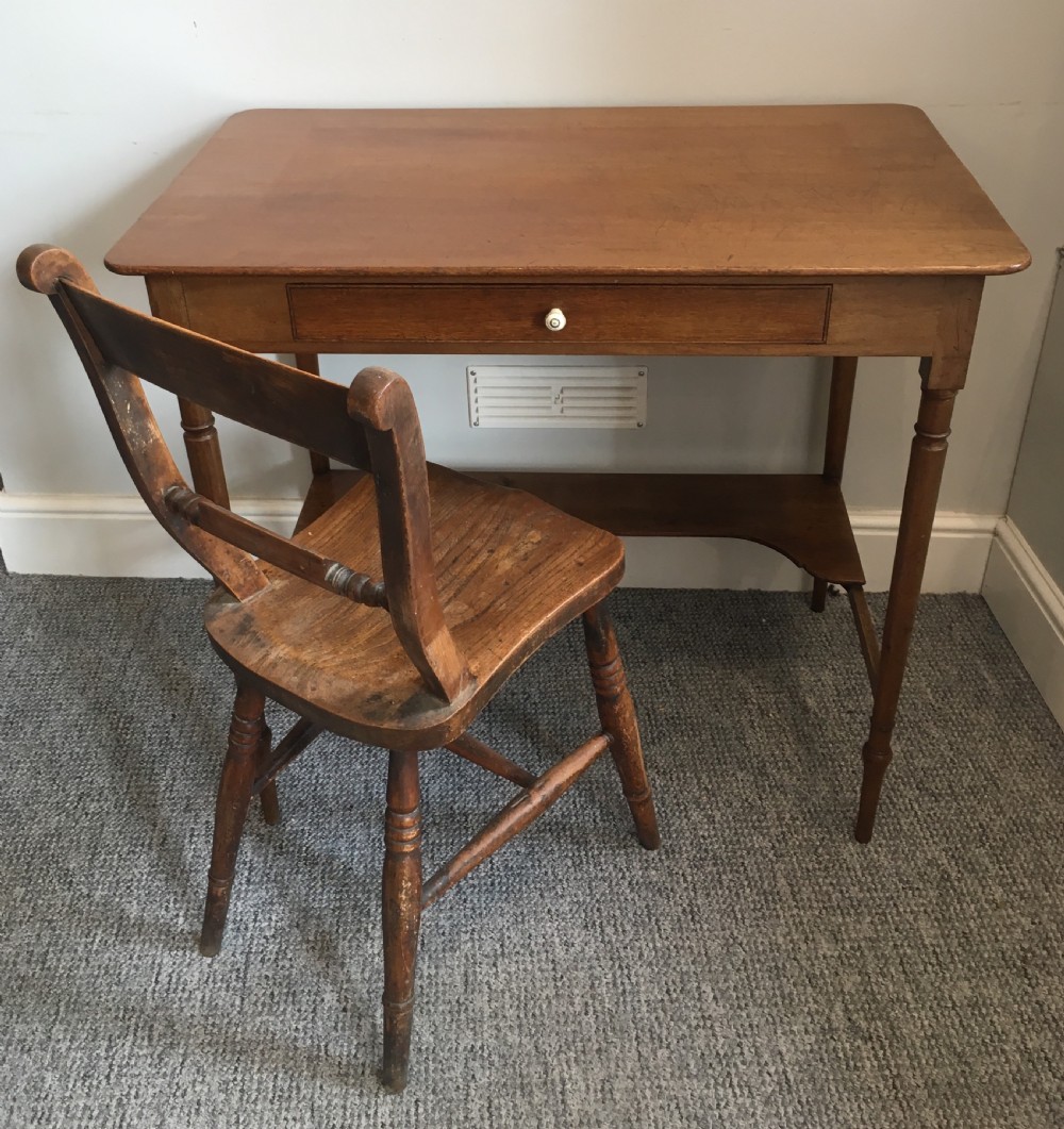Antique Mahogany Side Table with Drawer View X