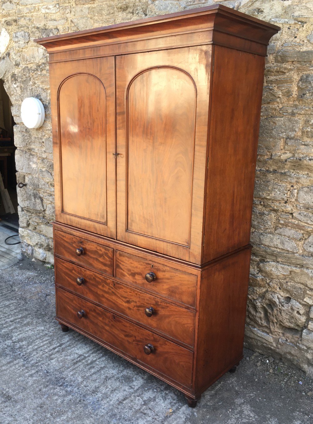 Antique Victorian Mahogany Linen Press View II