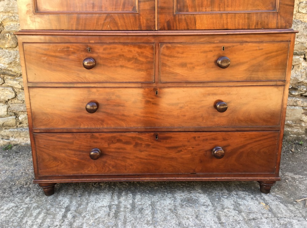 Antique Victorian Mahogany Linen Press View IV