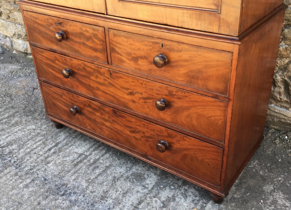 Antique Victorian Mahogany Linen Press View V