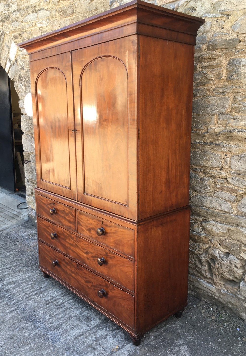 Antique Victorian Mahogany Linen Press View VII