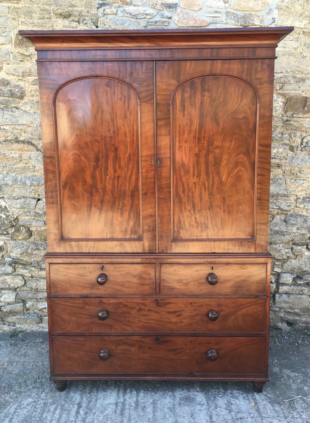 Antique Victorian Mahogany Linen Press View VIII