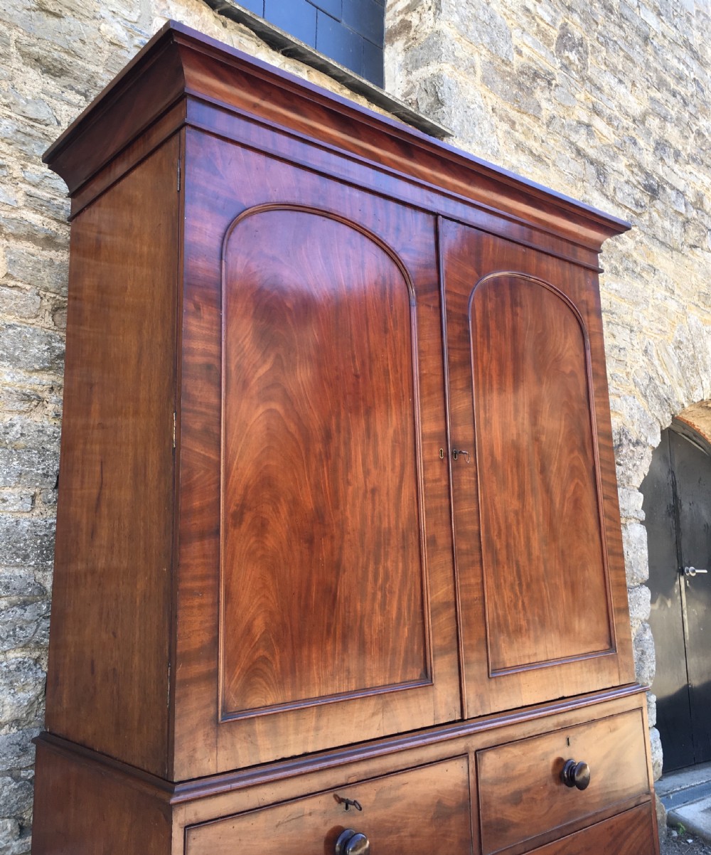 Antique Victorian Mahogany Linen Press View IX