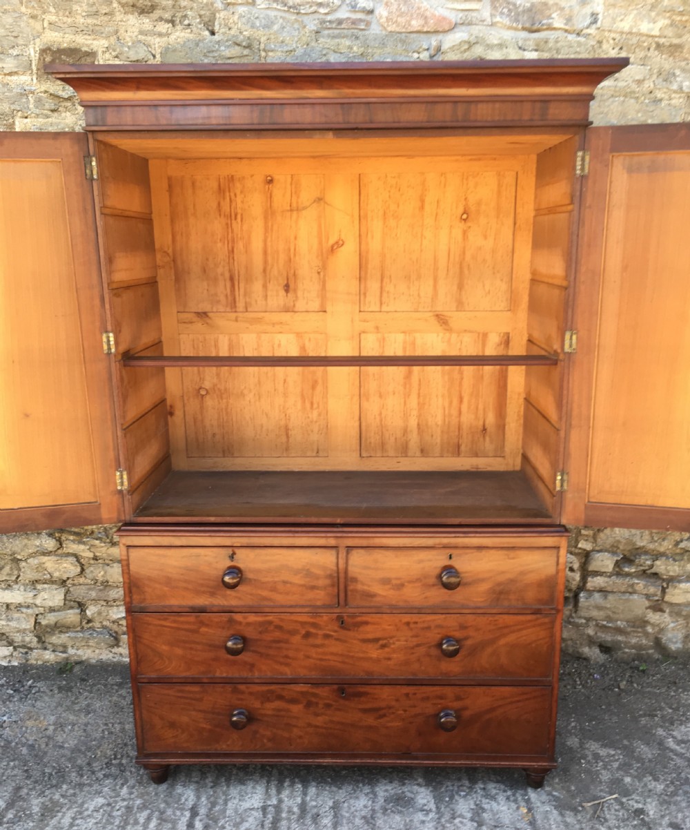 Antique Victorian Mahogany Linen Press View XIV