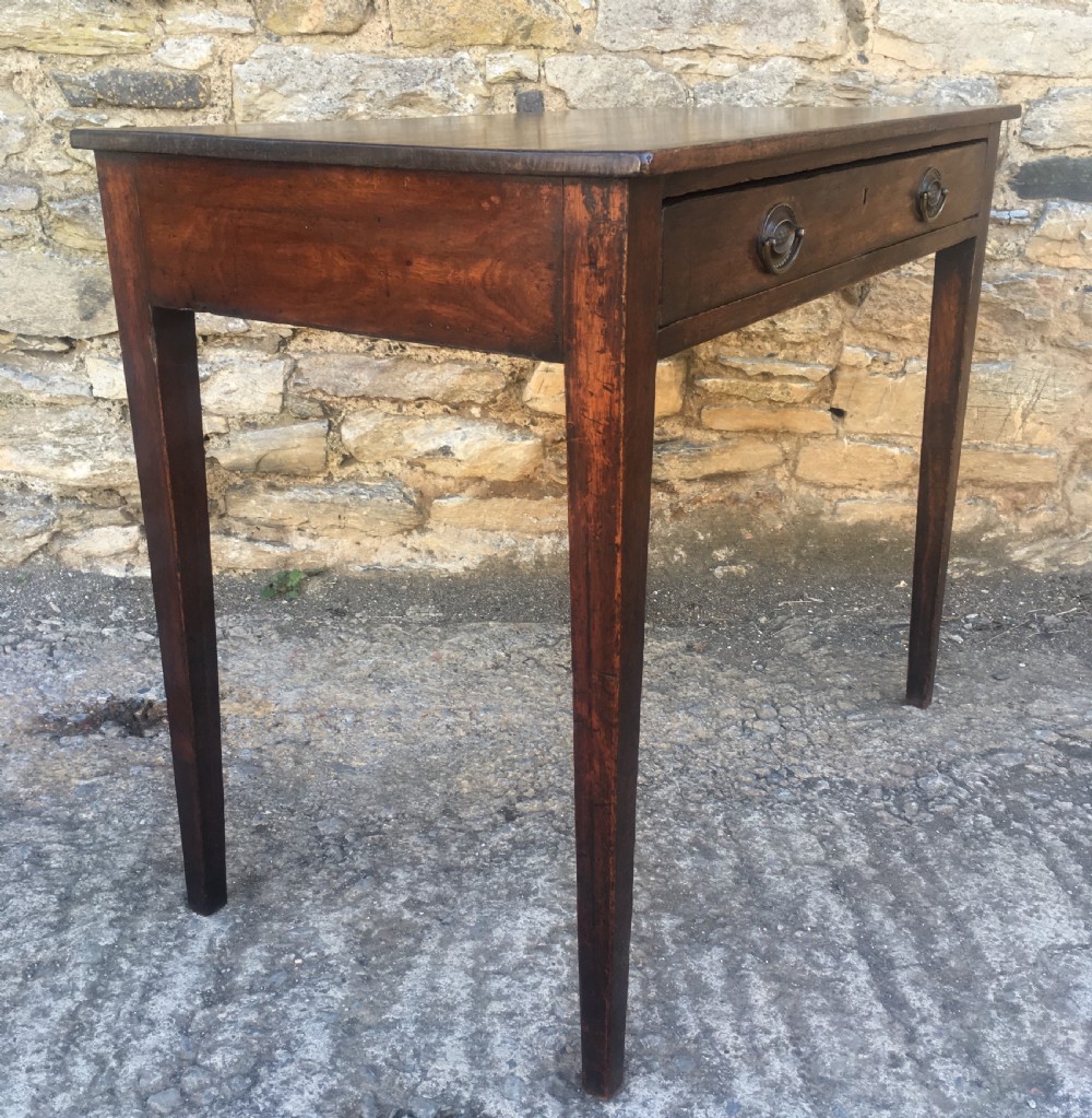 Georgian Mahogany Side Table with Drawer View VII