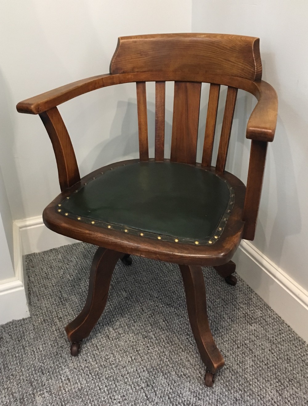 Antique Swivel Office Desk Chair View IX