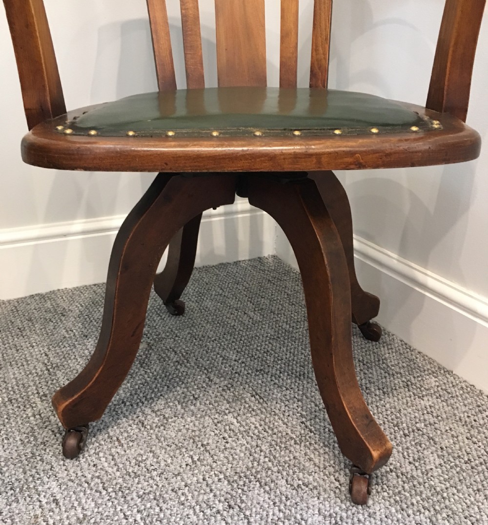Antique Swivel Office Desk Chair View XI