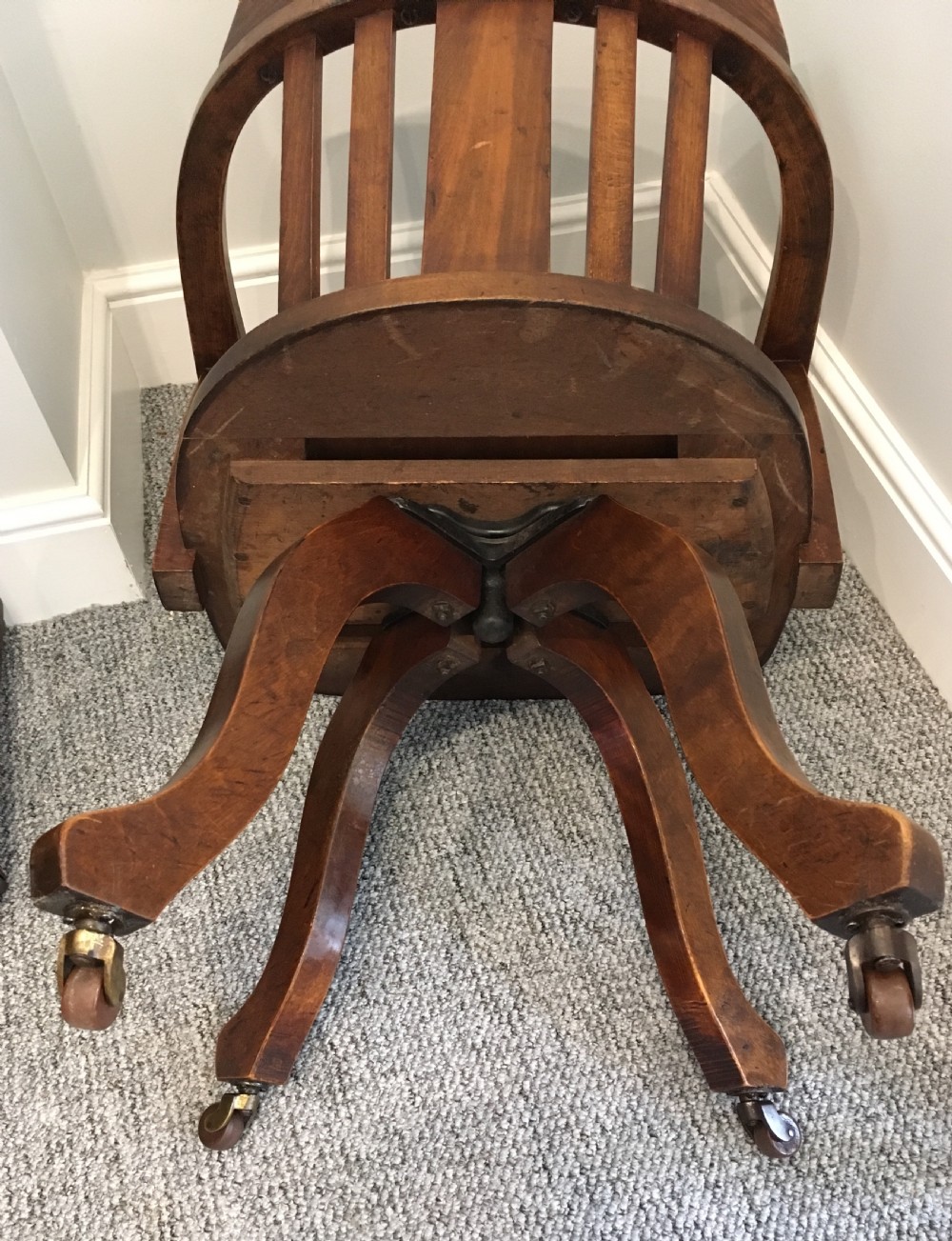 Antique Swivel Office Desk Chair View XII