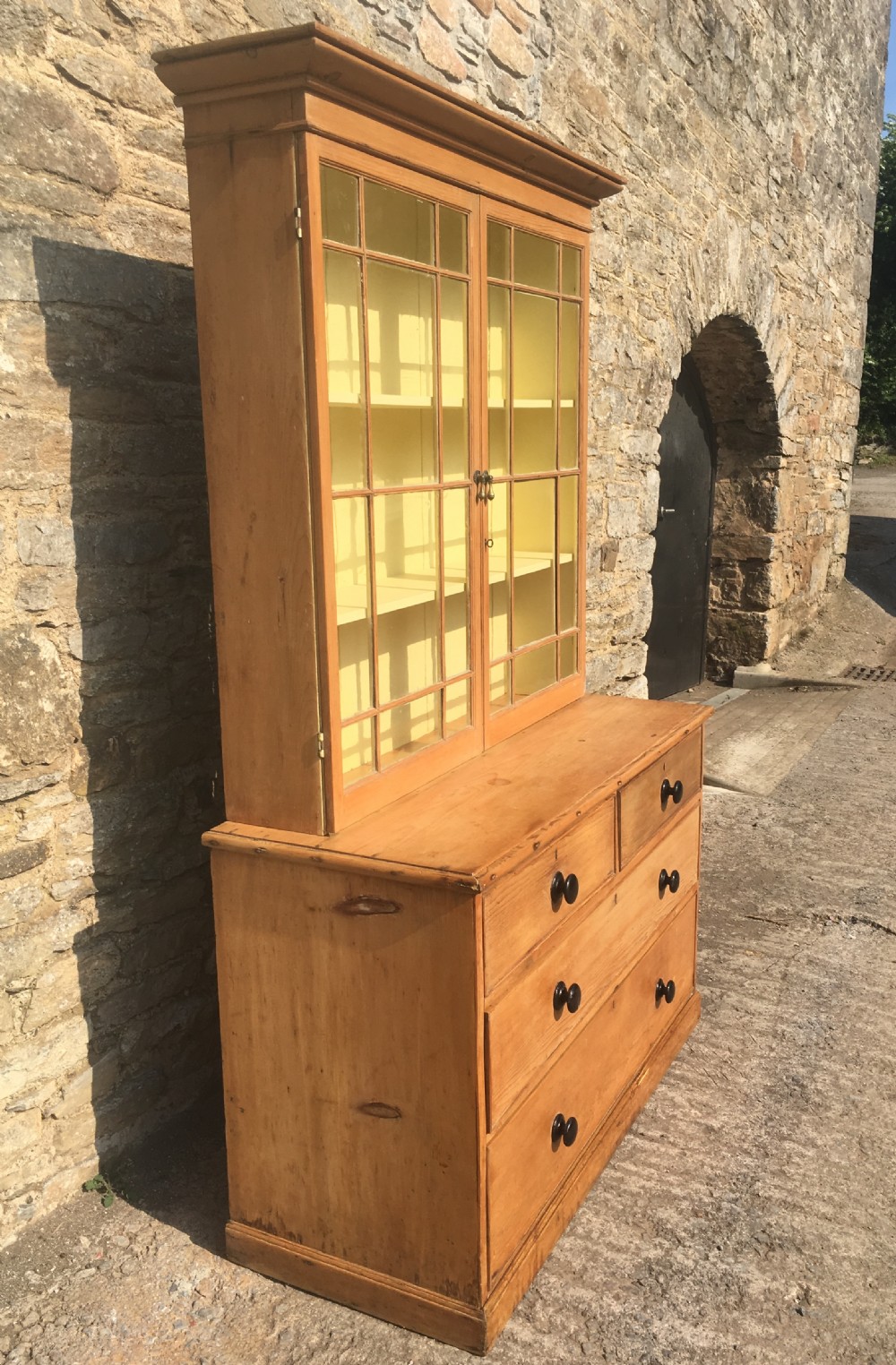 Antique Cornish Pine Glazed Dresser View IV