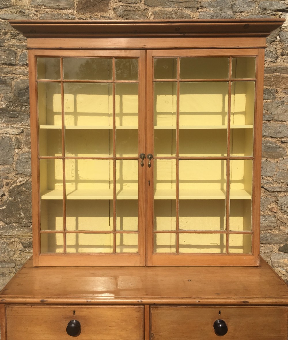 Antique Cornish Pine Glazed Dresser View V