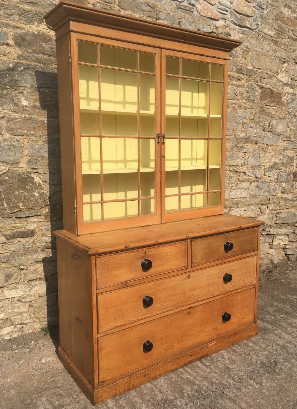 Antique Cornish Pine Glazed Dresser View VI