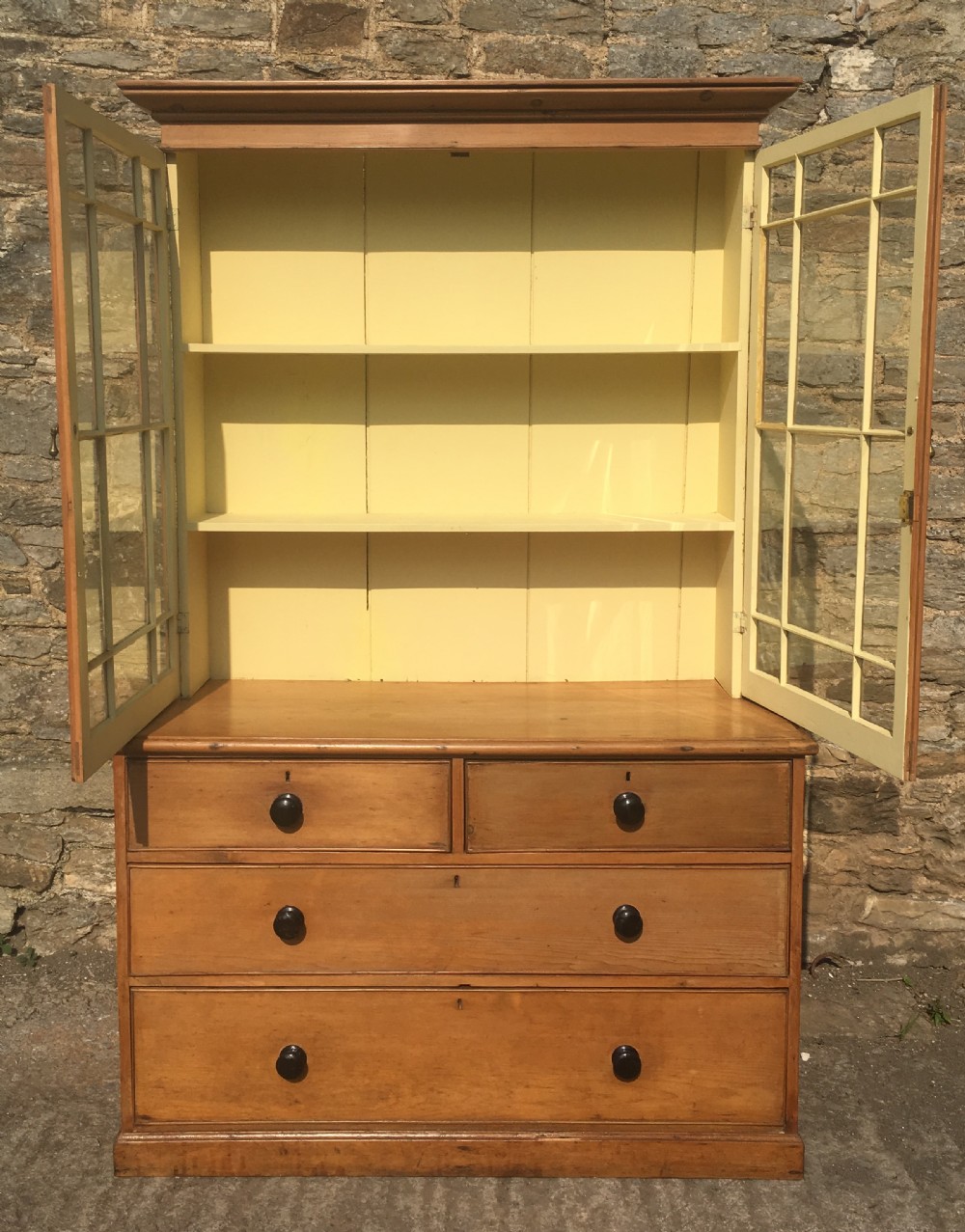 Antique Cornish Pine Glazed Dresser View XII