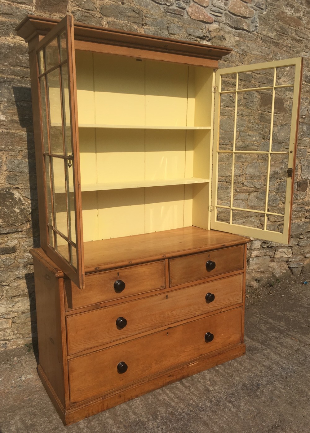 Antique Cornish Pine Glazed Dresser View XIII